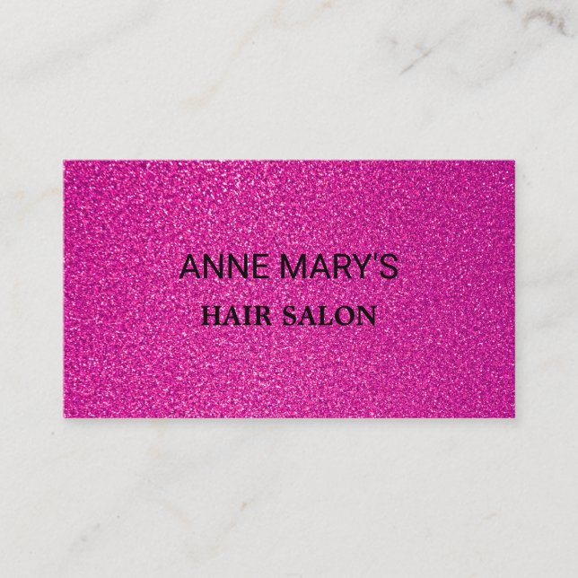 Pink Glitter PurpleHair Salon Spa Hairdresser  Business Card (Front)
