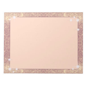 Pink Glitter Rose Gold Sparkle Faux Notepad