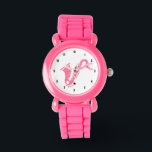 Pink Glitter Saxophone Illustration Watch<br><div class="desc">Cute pink glitter simple saxophone music instrument illustration.</div>