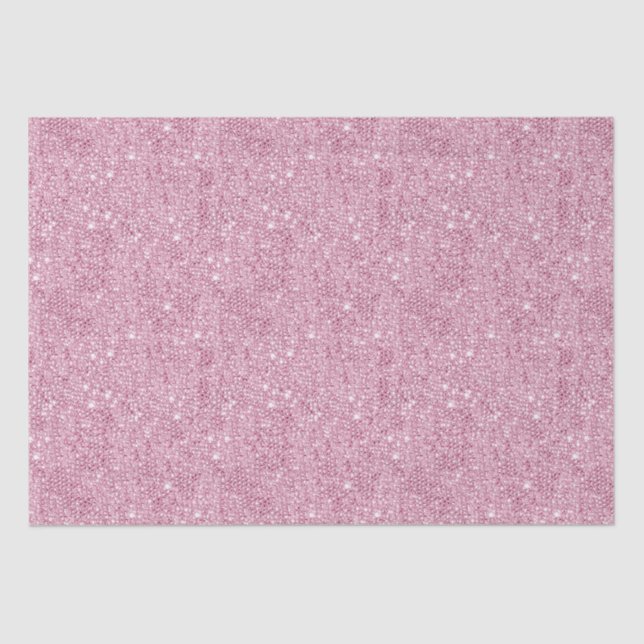 Pink Glitter Sequin Decoration Christmas Tissue Paper (Front)