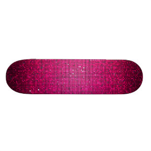Pink Glitter Sequin Disco Glitz Comp Skateboard