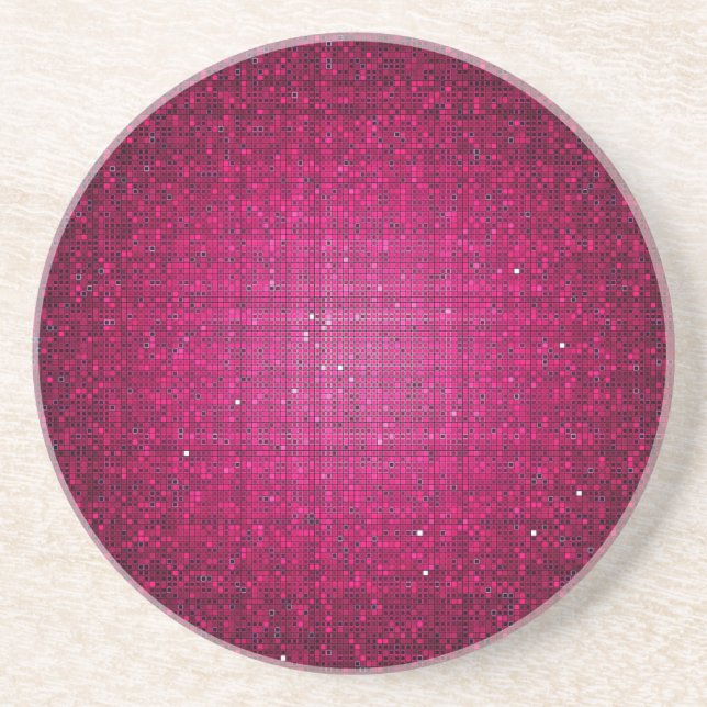 Pink Glitter Sequin Disco Glitz Pattern Coasters (Front)