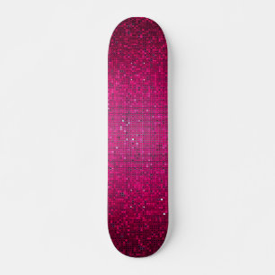 Pink Glitter Sequin Disco Old School Skateboard