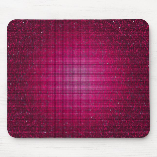 Pink Glitter Sequin Disco Personalised Mousepad (Front)