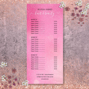 Pink Glitter Shimmer Salon Service Menu
