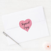 Pink Glitter Signed Copy Romance Author Writer Heart Sticker (Envelope)