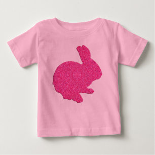 Pink Glitter Silhouette Easter Bunny Shirt