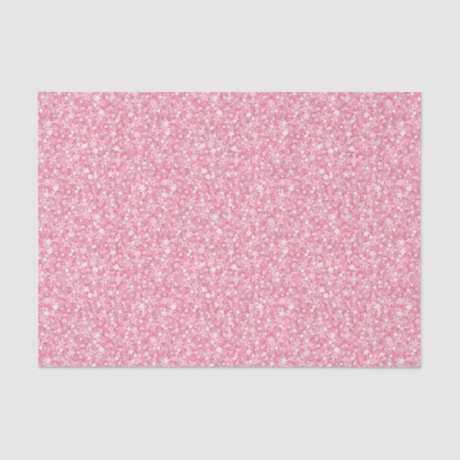 Pink Glitter Silver Gradient. Tissue Paper (Front)