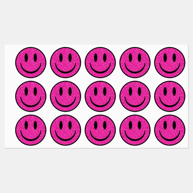 Pink Glitter Smile Face (Sheet)
