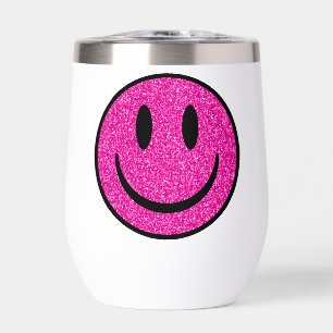 Pink Glitter Smile Face