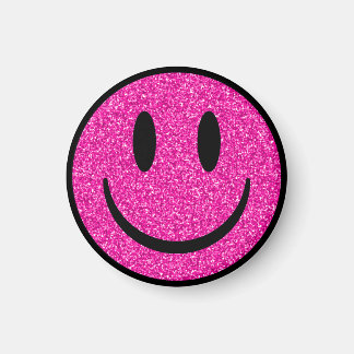Pink Glitter Smile Face Magnet
