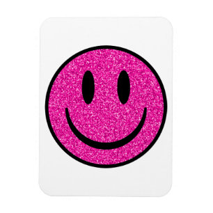 Pink Glitter Smile Face Magnet