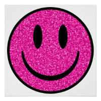 Pink Glitter Smile Face