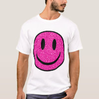 Pink Glitter Smile Face