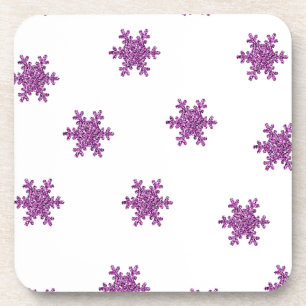 Pink Glitter Snowflake Coaster