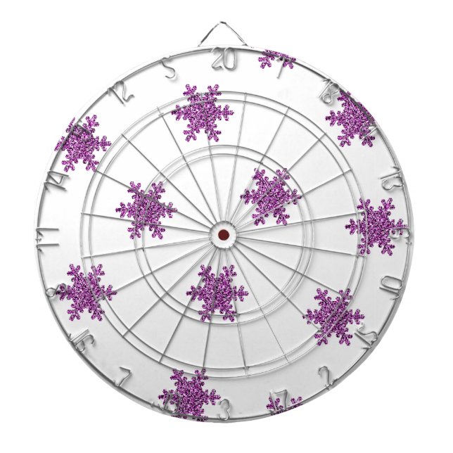Pink Glitter Snowflake Dartboard (Front)