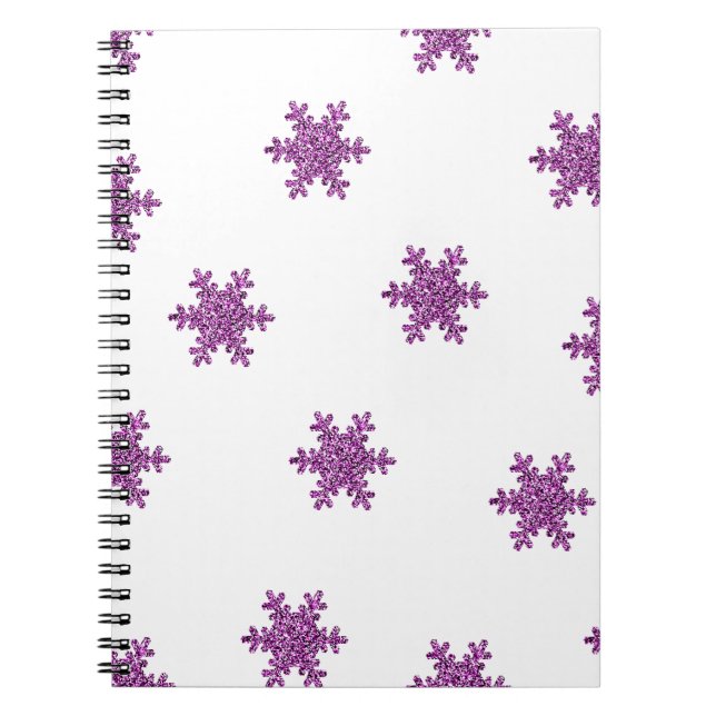 Pink Glitter Snowflake Notebook (Front)