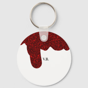 Pink glitter sparkle art design add name text keyc key ring