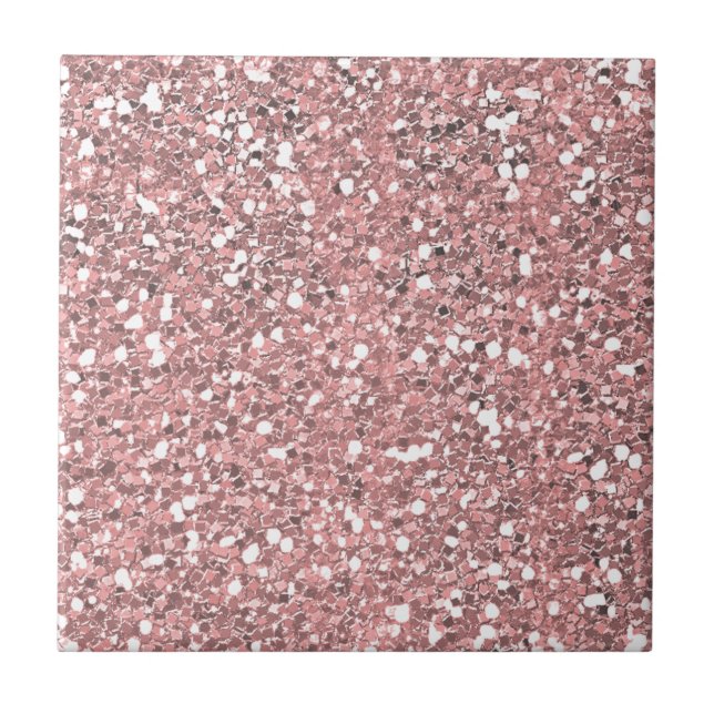 Pink Glitter Sparkle Ceramic Tile (Front)