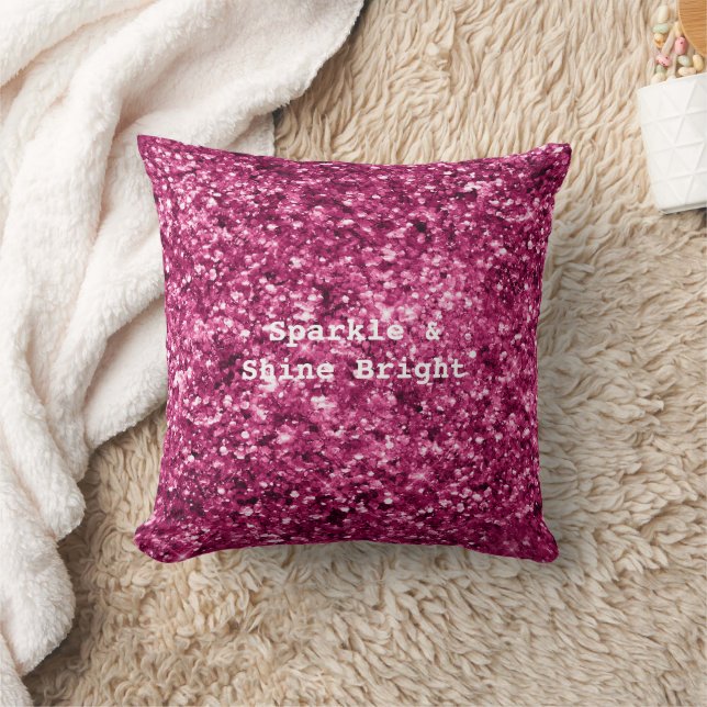 Pink Glitter Sparkle Cushion (Blanket)