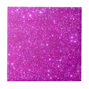 Pink Glitter Sparkle Customisable Design Ceramic Tile