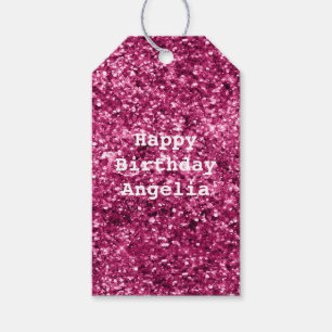 Pink Glitter Sparkle Gift Tags