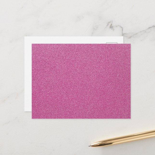 Pink Glitter, Sparkle, Glitter Background Postcard (Front/Back In Situ)