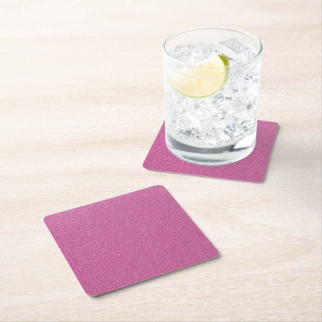 Pink Glitter, Sparkle, Glitter Background Square Paper Coaster (Insitu)