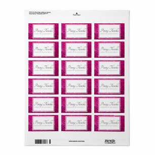 pink glitter sparkle personalised label