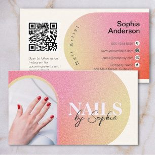 Pink Glitter Sparkling Arch Beauty Business Card