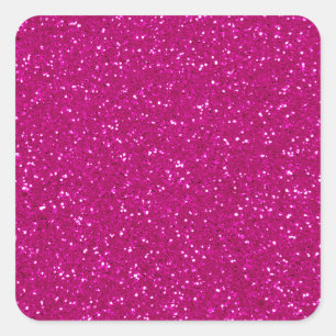 Pink Glitter Square Sticker