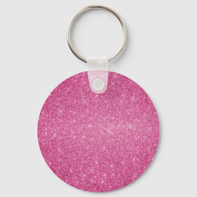Pink glitter stars key ring (Front)