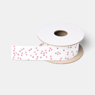 Pink Glitter Stars Pattern Satin Ribbon