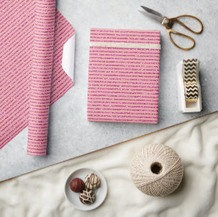 Pink Glitter Stripes Pattern  Wrapping Paper