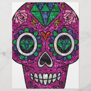 pink glitter sugar skull