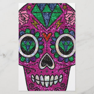 pink glitter sugar skull