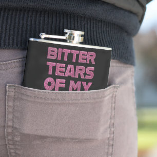 Pink Glitter Tears of My Pickleball Opponents Hip Flask