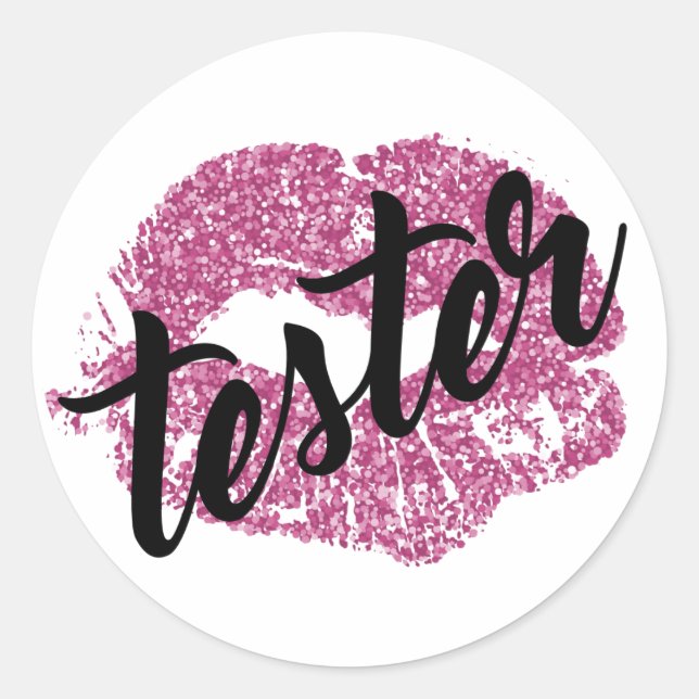 Pink Glitter Tester Stickers (Front)