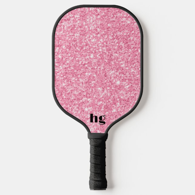 Pink glitter texture image pickleball paddle (Front)