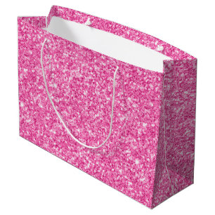 Pink Glitter Texture Print Large Gift Bag