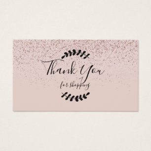Pink Glitter Thank You For Shopping Discount Card