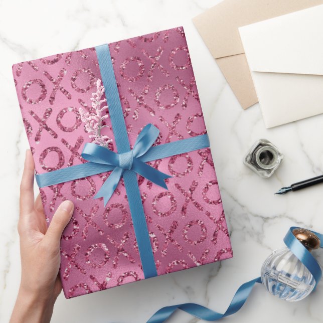 Pink Glitter XOXO Wrapping Paper (Gifting)