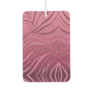 Pink Glitter Zebra Stripes Car Air Freshener