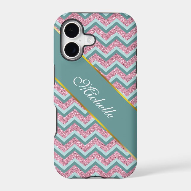 Pink Glitter ZigZag Pattern (Back)