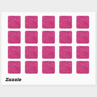 Pink glittery frame square sticker