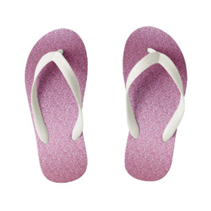 Pink Glittery Gradient Kid's Thongs