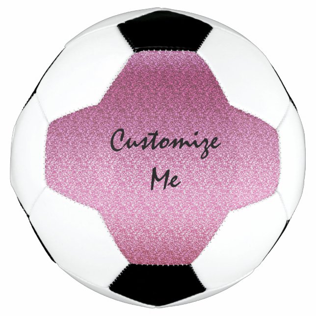 Pink Glittery Gradient Soccer Ball (Front)