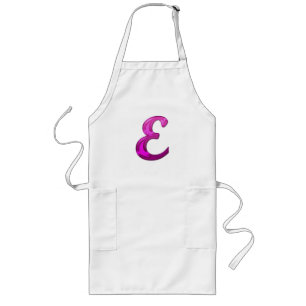 Pink Glittery Initial - E Long Apron