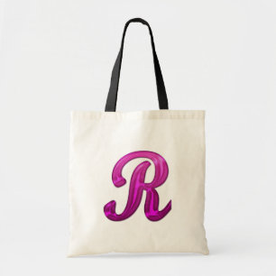 Pink Glittery Initial - R Tote Bag