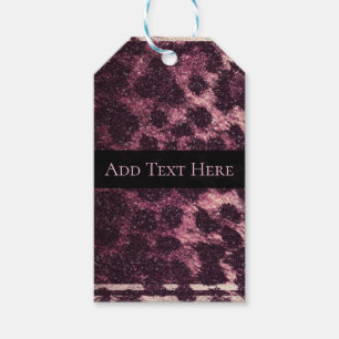 Pink Glittery Leopard Cheetah Animal Print Safari Gift Tags
